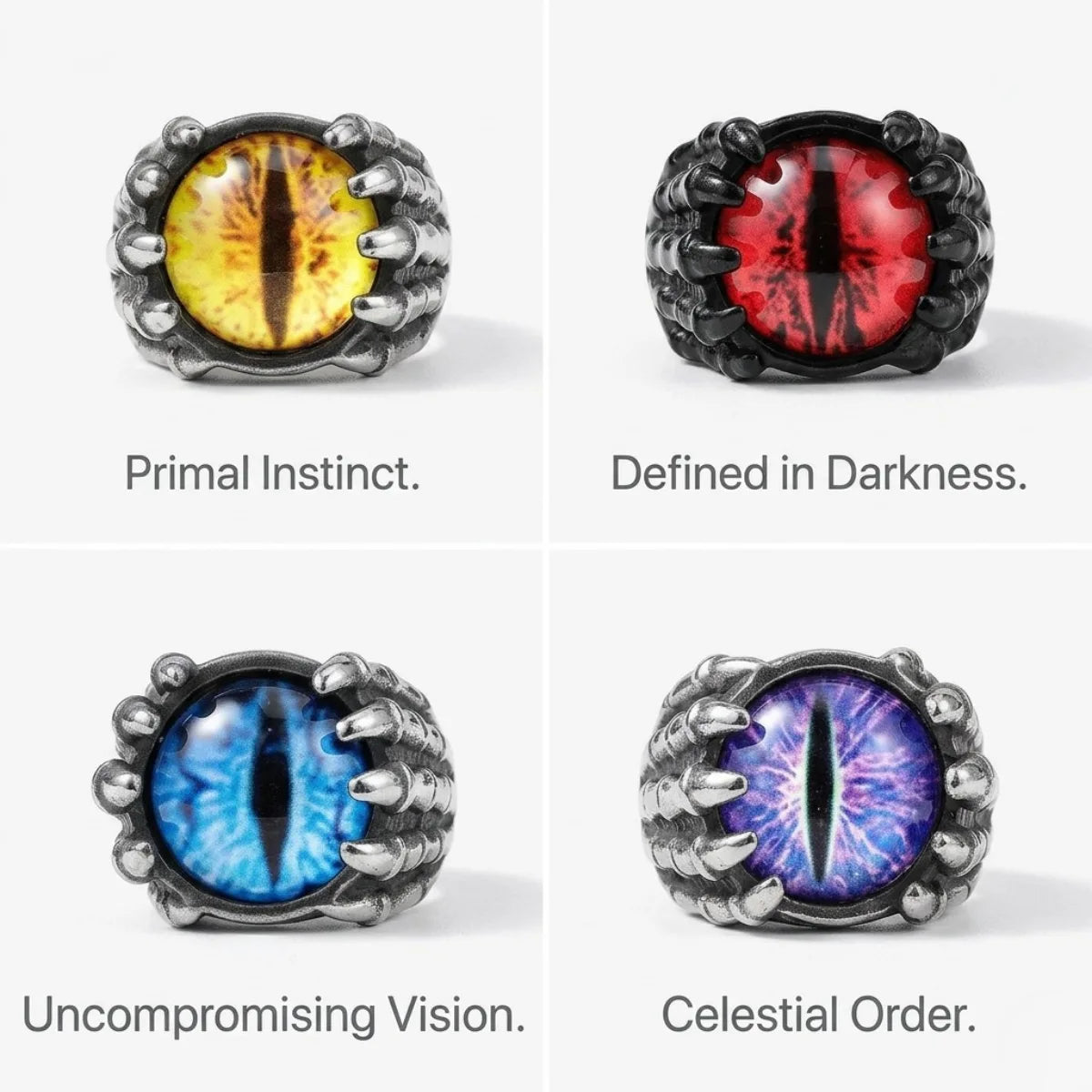 Skeleton Eye Ring Design Features Stainless Steel Monster Jewelry