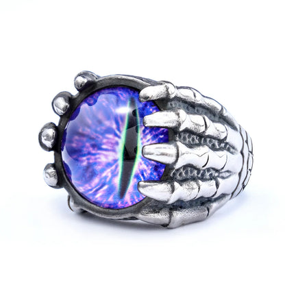 Skeleton Eye Ring Purple Eye White Background Witchy Aesthetic Jewelry