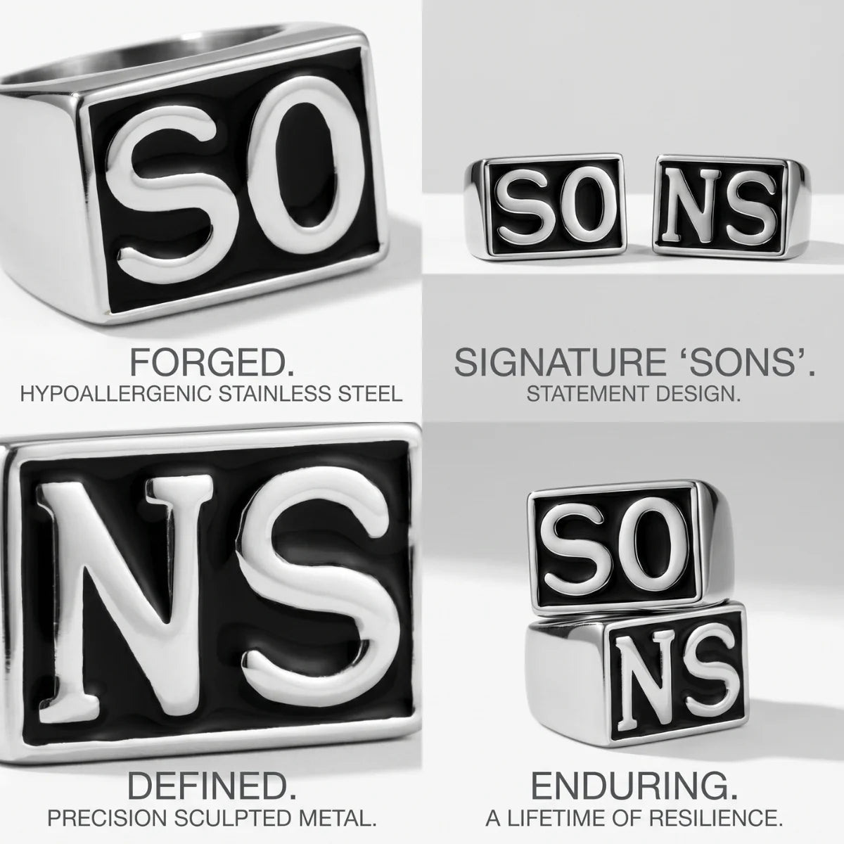 SO NS Ring Set Details Precision Sculpted Premium Steel