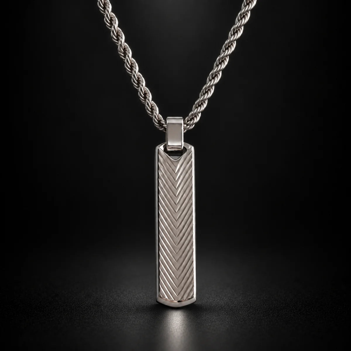 textured vertical bar necklace black background hero