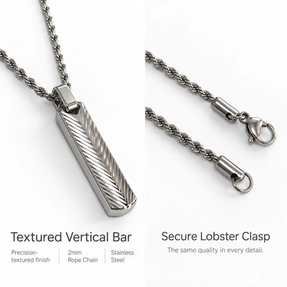 textured vertical bar necklace rope chain product details