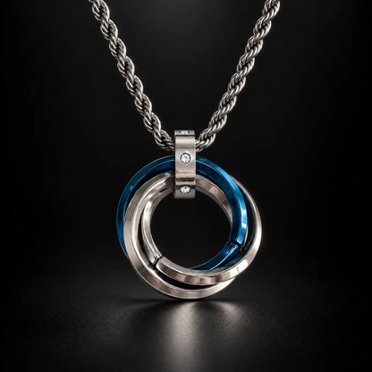 three ring necklace black background hero