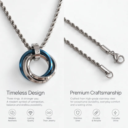three ring necklace rope chain product details