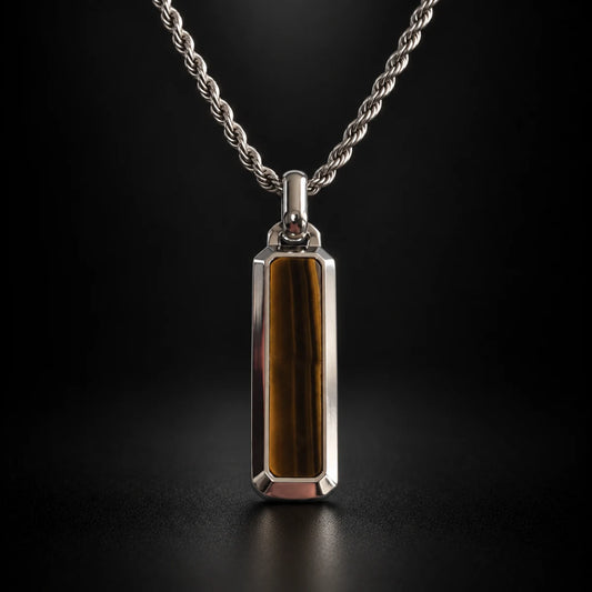tiger eye bar necklace black background hero