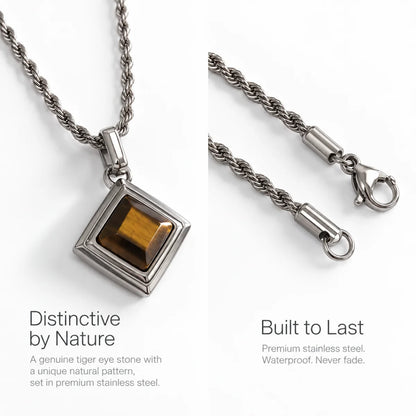 tiger eye geometric necklace rope chain product details