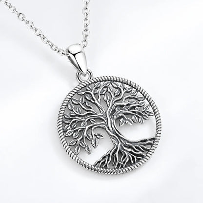 tree of life necklace rope border close up pendant details