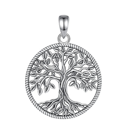 tree of life necklace rope border sterling silver pendant only