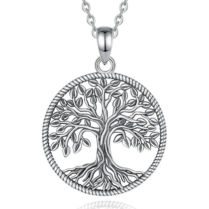 tree of life necklace rope border with 18 inch chain