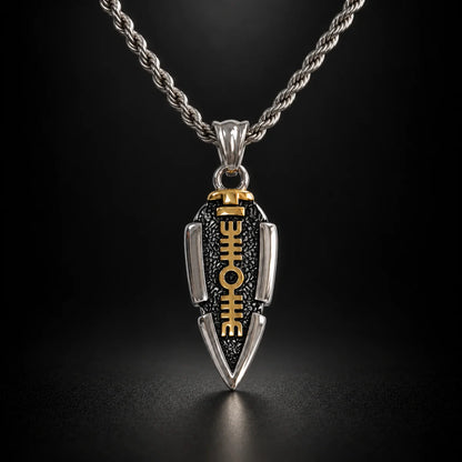 valknut spearhead pendant necklace black background hero