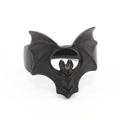 Vampire Bat Ring Black White Background Dark Aesthetic Animal Jewelry