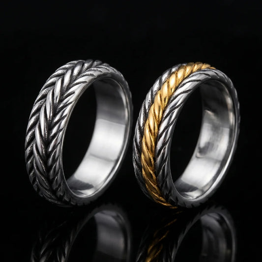 Viking Braided Band Ring Collection Silver And Gold Mens Celtic Jewelry
