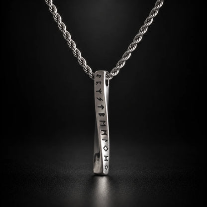 Viking Rune Twist Necklace Black Background