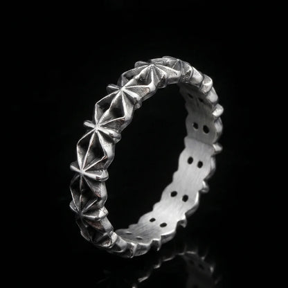 Vintage Star Loop Ring Front View Premium Stainless Steel Celestial Geometric Jewelry